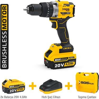 AKÜLÜ DARBELİ MATKAP SETİ 20 VOLT 130NM TORK 2*4.0AH (KÖMÜRSÜZ MOTOR)