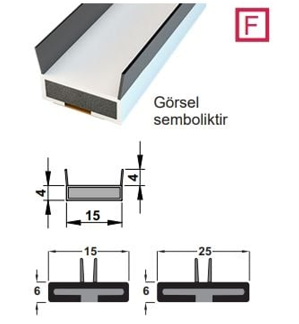 Akustik fitil kahve. 15x4x2100mm