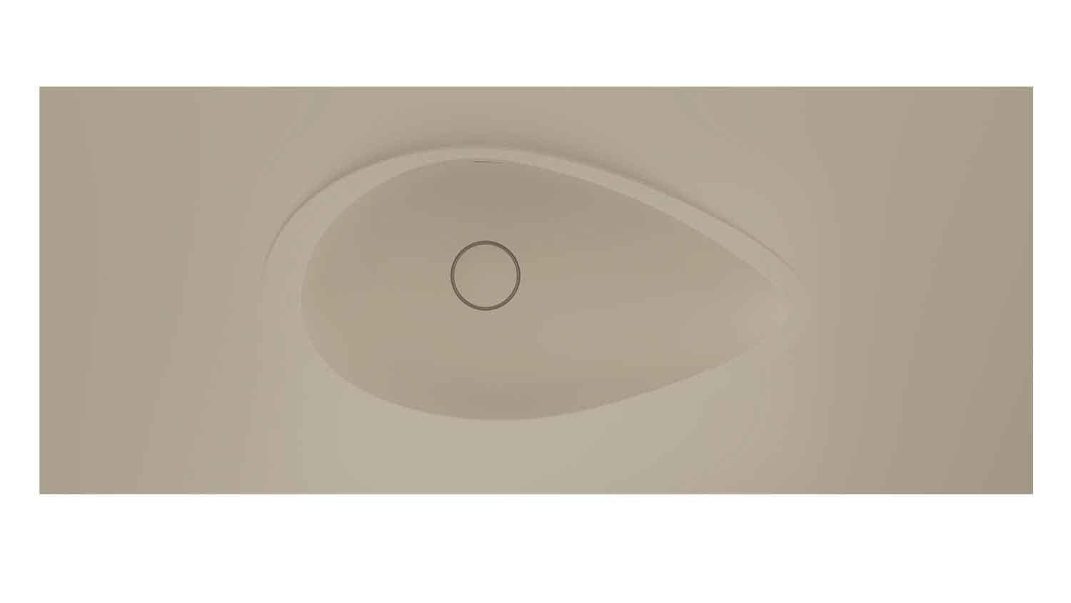 REALSTONE AVOCADO ETAJERLİ GRANİT LAVABO 90*50CM KREM