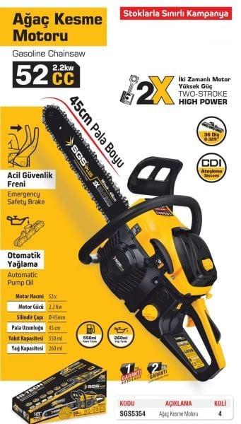 BENZİNLİ AĞAÇ KESME MOTORU 52 CC