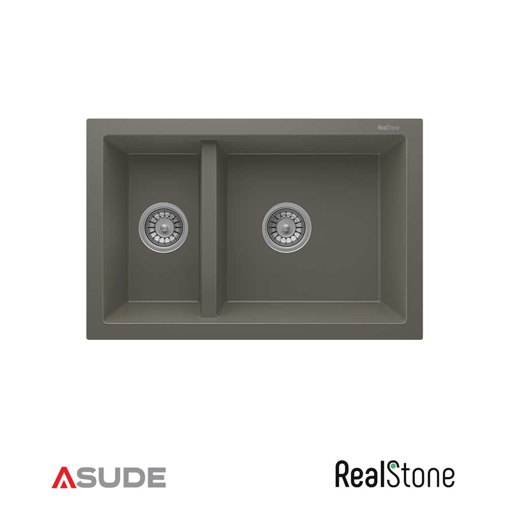 Realstone P018 Bergama 1.5 Göz Granit Evye 700*460 mm Gri