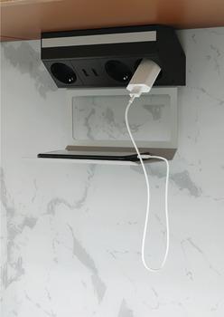 POWER SHELF, 3x2P+E, 1x 2USB-A, antrasit