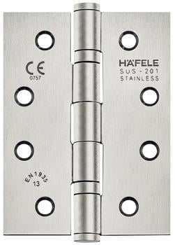 Butt hinge fl.stst.satin sq.102x76x2,5mm