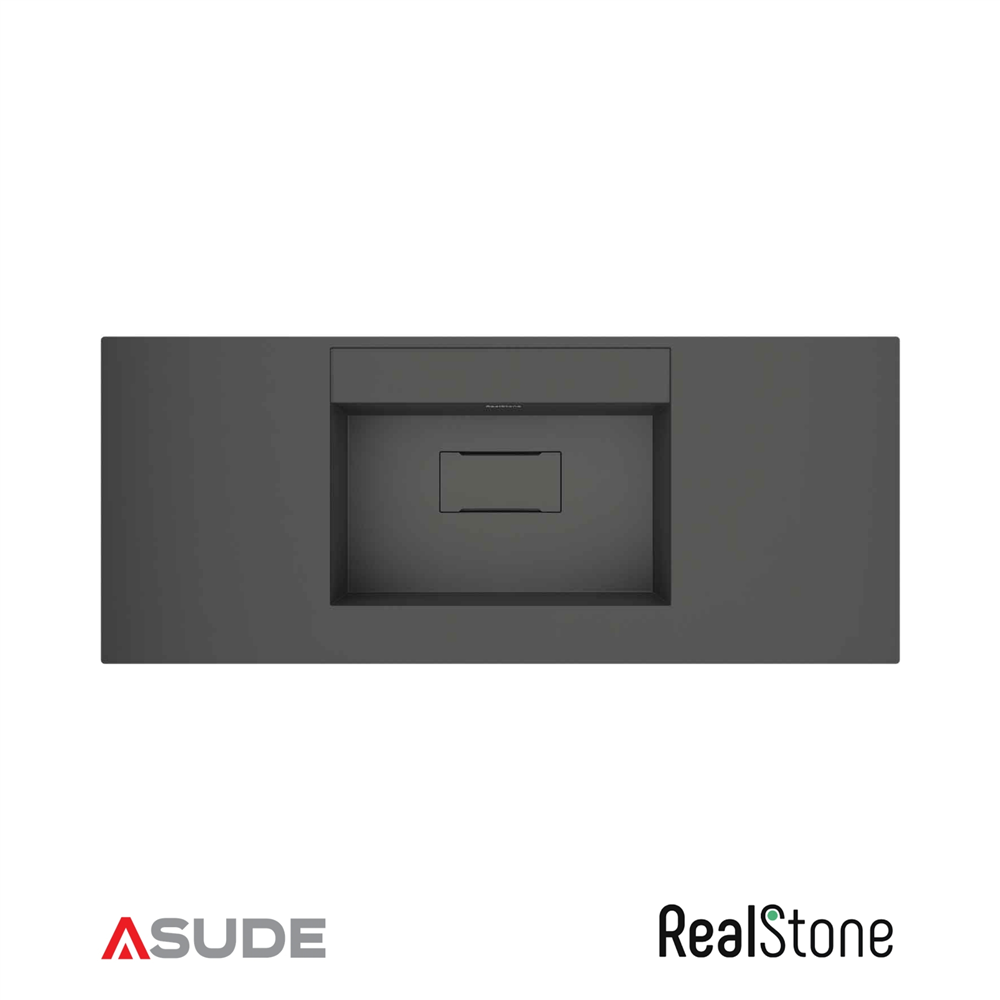 Realstone Flatstone Etajerli Granit Lavabo 80*50 cm Koyu Beton
