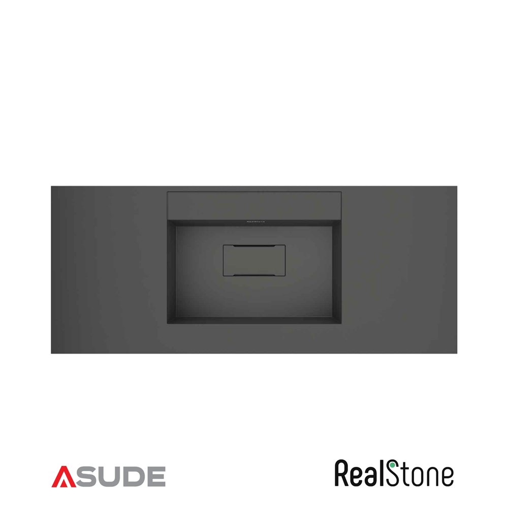 Realstone Flatstone Etajerli Granit Lavabo 100*50 cm Antrasit