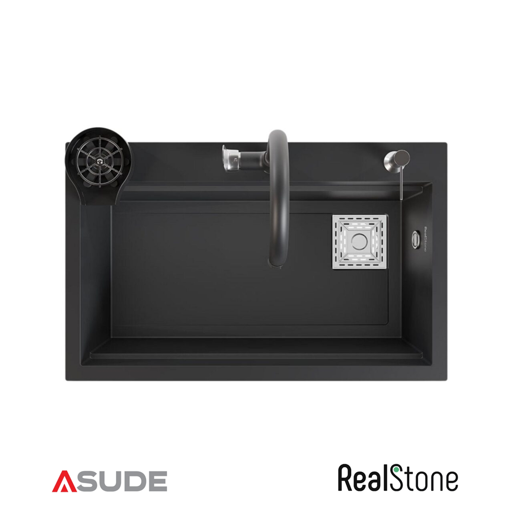 Realstone Hermes Granit Evye + Aksesuar Set Siyah