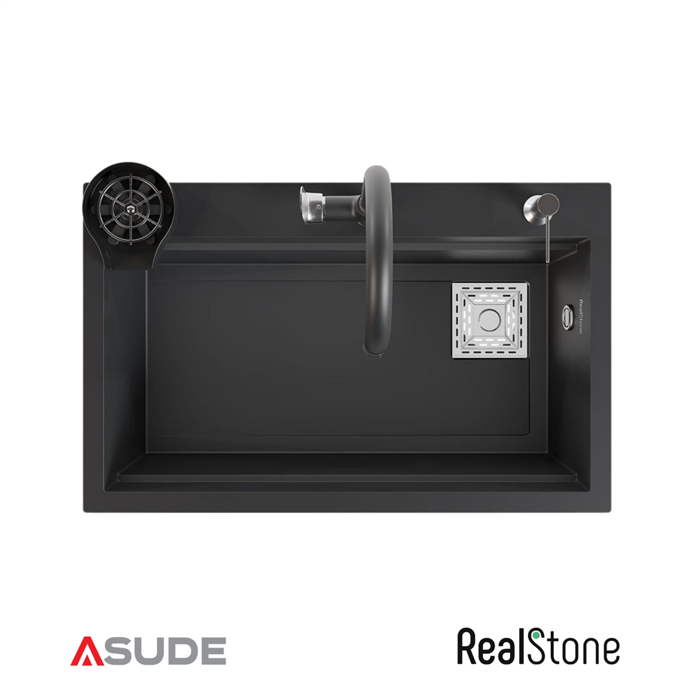 Realstone Hermes Granit Evye + Aksesuar Set Antrasit