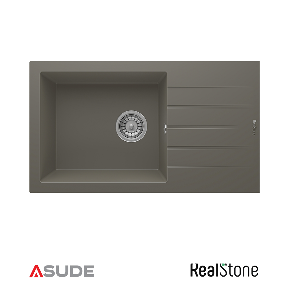 Realstone P010 Assos Damlalıklı Granit Evye 760*435 mm Gri