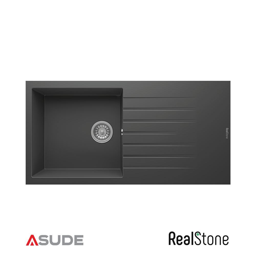 Realstone P015 Laodikya Damlalıklı Granit Evye 1000*500 mm Antrasit