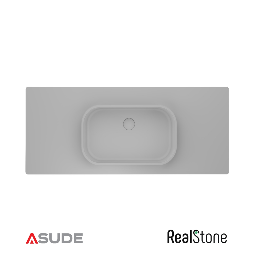 Realstone Pure Etajerli Granit Lavabo 80*50 cm Beyaz
