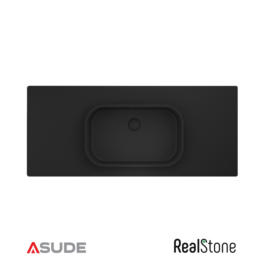 Realstone Pure Etajerli Granit Lavabo 80*50 cm Siyah
