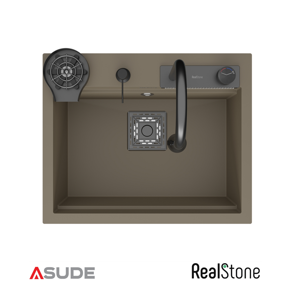 Realstone Angel Akıllı Granit Evye + Aksesuar Set Cappuccino