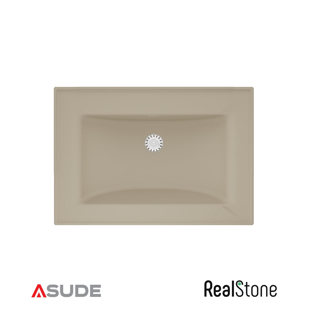 REALSTONE AURA ETAJERLİ GRANİT LAVABO 65-45CM KREM
