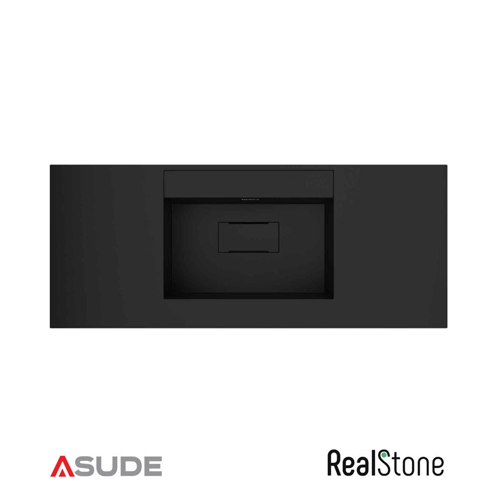 Realstone Flatstone Etajerli Granit Lavabo 80*50 cm Siyah