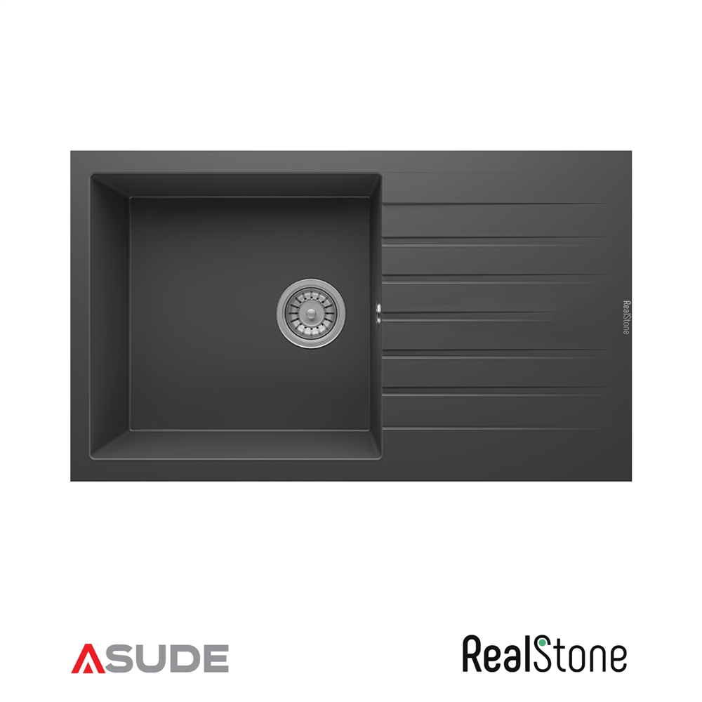 Realstone P014 Laodikya Damlalıklı Granit Evye 860*500MM Antrasit