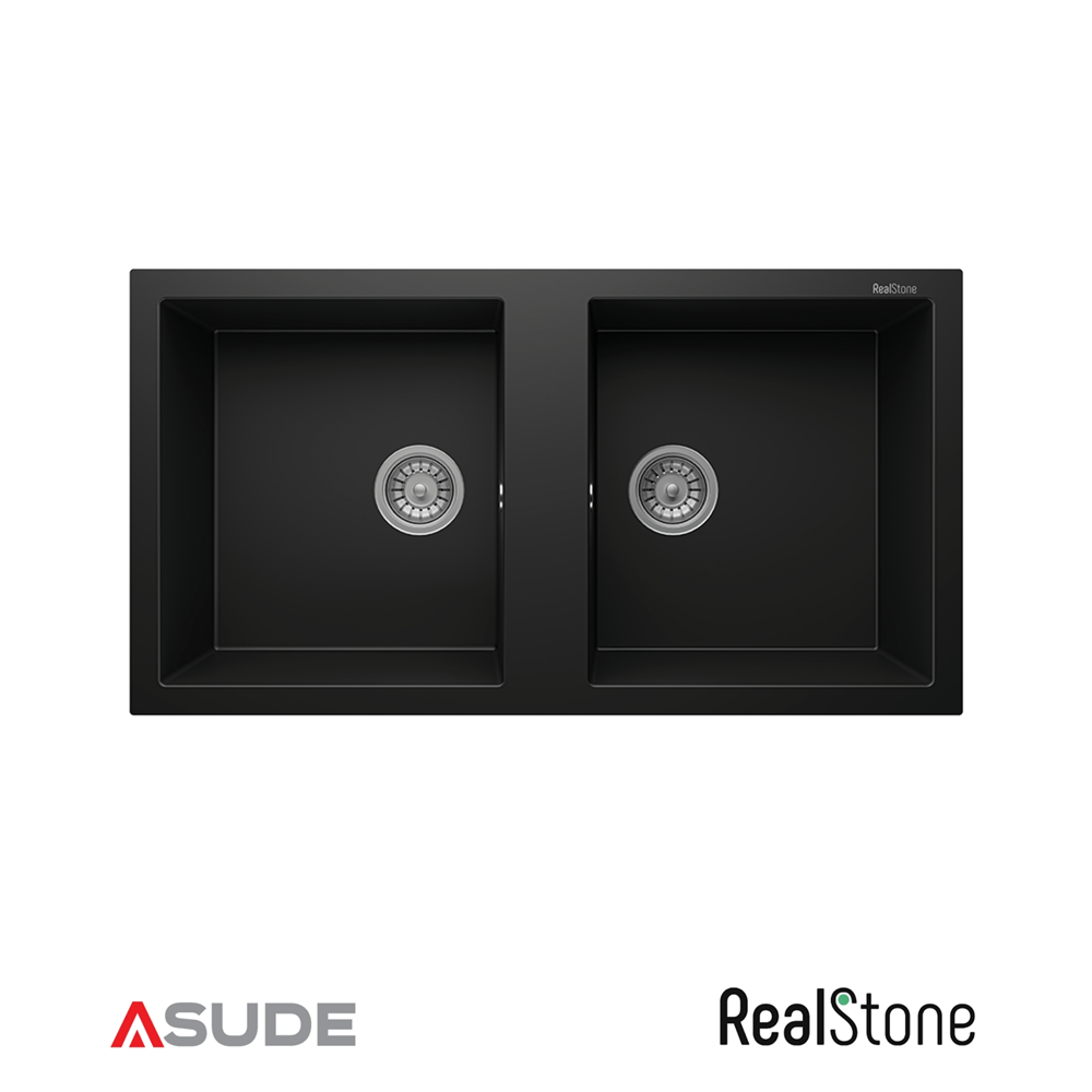 REALSTONE P019 NEMRUT ÇİFT GÖZ G.EVİYE 970*520MM SİYAH