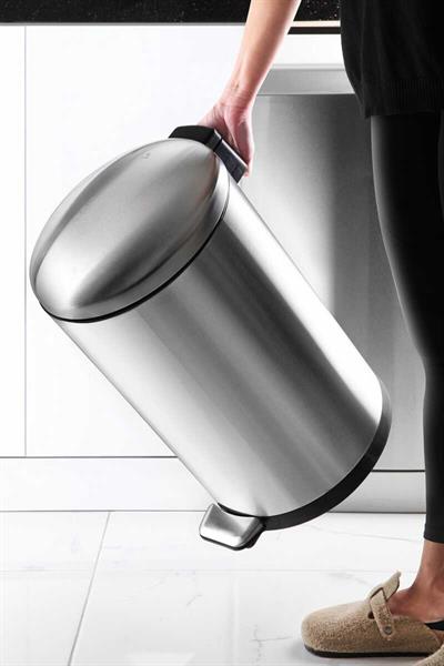 Primanova Bombe Kapaklı Çelik Çöp Kovası 40 Lt Metal