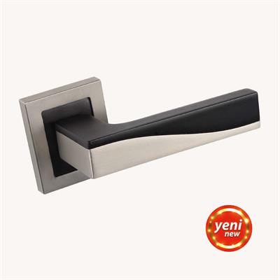 Sofuoğlu Derya Çelik Kare Rozetli Oda Kapı Kolu (Boyalı Mat Siyah Saten)