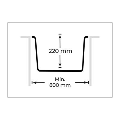 K013 GORDION G.EVİYE 770*475MM ANTRASİT