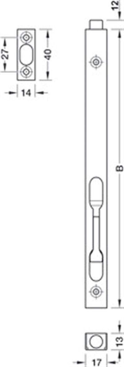 BOLT 02 Sürgü mandallı beyaz 17x200mm