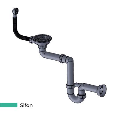 Realstone Viktoria Akıllı Granit Evye + Aksesuar Set Antrasit