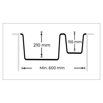 P005 TROYA 1,5 GÖZ DAMLALIKLI G.EVİYE 1000*500MM S