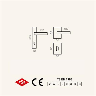 Sofuoğlu Mercan Lüks Rozetli WC Kapı Kolu (Mat Antrasit)