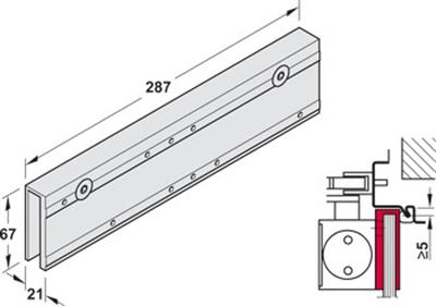 TS5000 Cam kapı montaj plakası