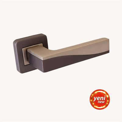 Sofuoğlu Derya Kare Rozetli Alüminyum Oda Kapı Kolu (Mat Antrasit / Mat Saten)