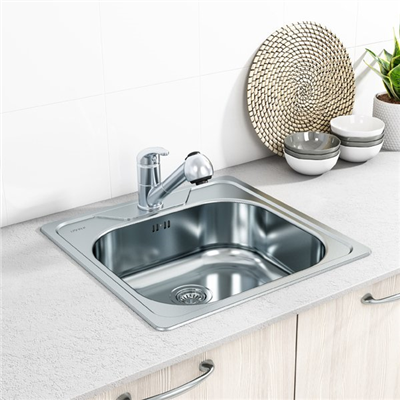 CAPUA01 Eviye, tezg.üstü,480x480mm,satin