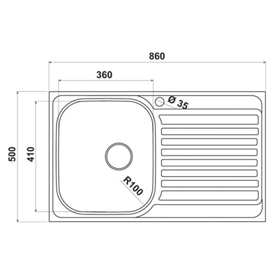 CAPUA04 Eviye,tz.üst.860x500mm,dekor,sağ