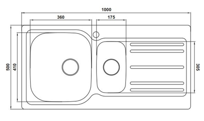 CAPUA06 Eviye,tz.üs.1000x500mm,satin,sol