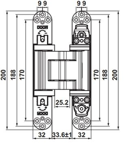 CDH 100 Gizli menteşe mat nikel 100kg