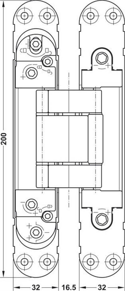 CDH 120 Gizli menteşe mat nikel 140kg