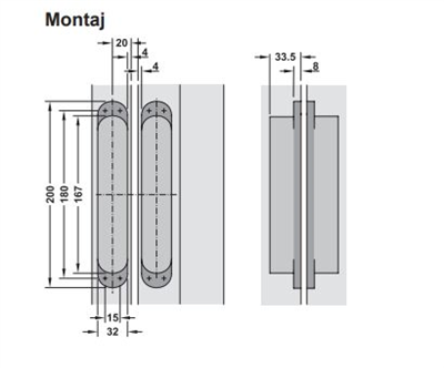 CDH 120 Gizli menteşe mat siyah 140kg