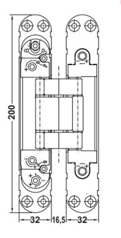 CDH 120 Gizli menteşe mat siyah 140kg