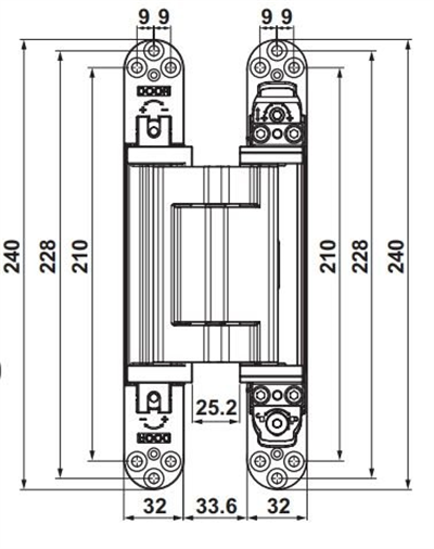 CDH 160 Gizli menteşe mat nikel 160kg