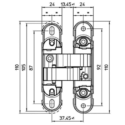 CDH 40S Gizli menteşe m.siyah 52kg 42p