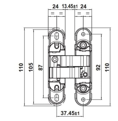 CDH 40S Gizli menteşe mat nikel 52kg 42p