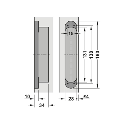 CDH 80K Gizli menteşe mat nikel 100kg