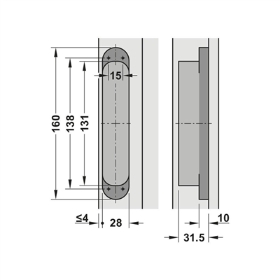 CDH 80K Gizli menteşe mat nikel 100kg