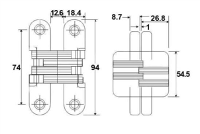 CMH 45 Gizli menteşe mat krom 45kg