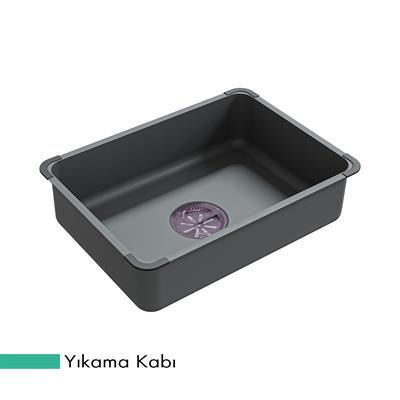 Realstone Viktoria Akıllı Granit Evye + Aksesuar Set Antrasit