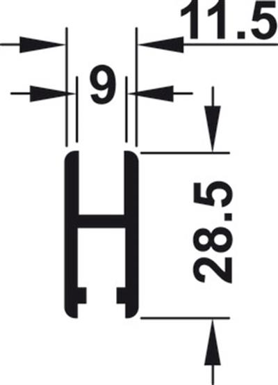 Slido F-Li14 25A Kayar mek.profil 2,5m