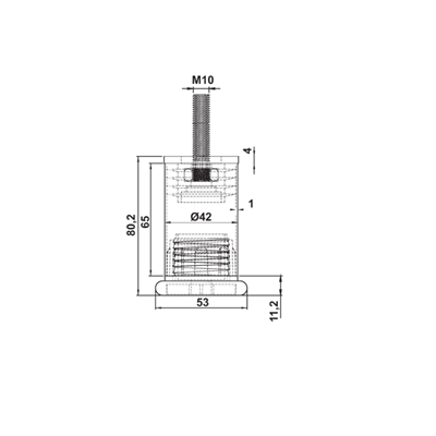 GAYA Mobilya ayağı p. krom, M10 42/80mm