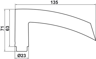 GLASS LINE Kapı kolu p.çelik mat