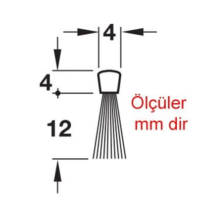 Kapı altı fırçası gömme 1000mm