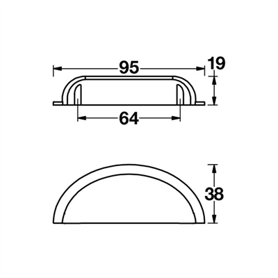 LAMONT Kulp antik gümüş 64mm