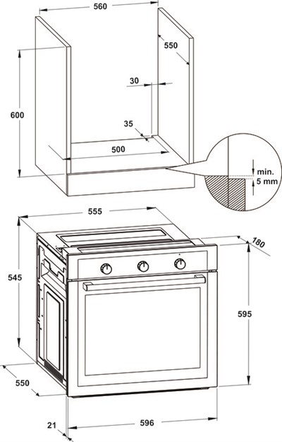 Hafele Luce Fırın 7F 60 cm Siyah Cam