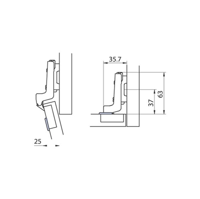 M.K. Alüminyum kapak menteşe tdb vidalı